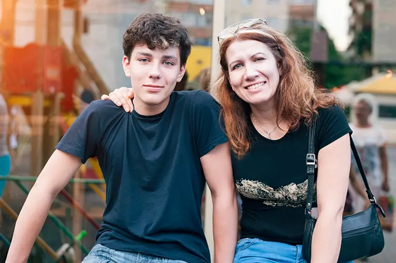 Family having an open conversation about gun safety